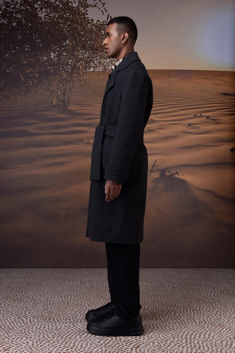 جينات ليكوانت هيمانت معطف ترنش من لباد الفحم